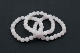 Rosenquarz Kugel Armband 8 mm Matt