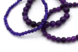 Amethyst coloured bead bracelets