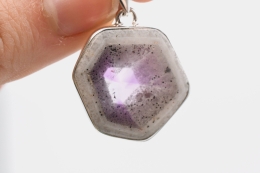 Amethyst Scheibe 925 Silber Anh�nger