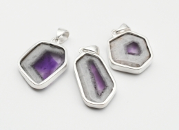 Amethyst Scheibe 925 Silber Anh�nger