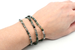 Moosachat Armband facettiert 4 mm