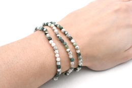 Baumachat hell Armband facettiert 4 mm