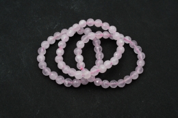 Rosenquarz Kugelarmband facettiert 8 mm