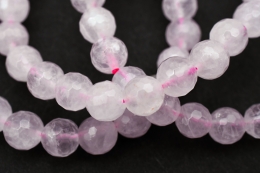 Rosenquarz Kugelarmband facettiert 8 mm