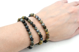 Ozean Jaspis blau Kugelarmband 6 mm