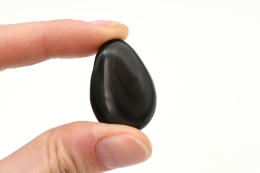 Obsidian tumbled stone flat drilled 3 pcs set
