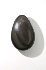 Obsidian tumbled stone flat drilled 3 pcs set