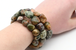 Rhyolith Trommelstein Armband