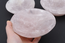 Polished rose quartz bowl