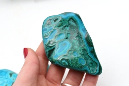 Chrysokoll Malachit anpolierte St�cke