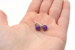 Amethyst Ohrstecker rund ca. 6 mm