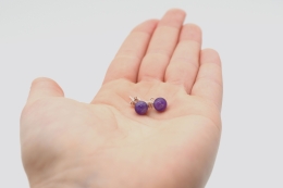 Amethyst Ohrstecker rund ca. 6 mm