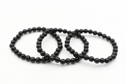 Obsidian Bead Bracelet faceted
