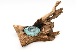 Teelicht auf Kaffeestrauchwurzel 1