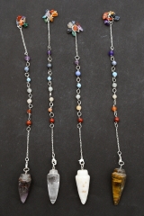 Pendel oval mit Chakra Kette verschiedene Sorten