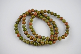 Unakite bead bracelet 6 mm