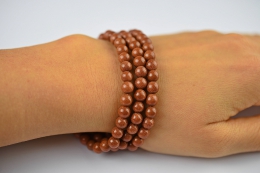 Goldfluss (synthetisch) Kugel Armband 6 mm