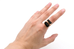 Sch�rl Rohkristall Ring goldfarben