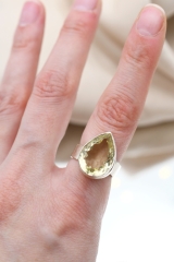 Lemon Quartz Ring faceted from 5 g