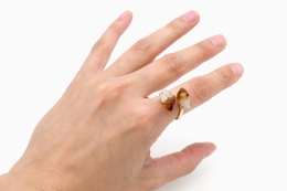 Citrin Spitzen Ring goldfarben