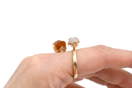 Citrin Spitzen Ring goldfarben