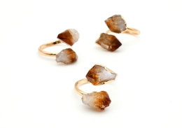 Citrin Spitzen Ring goldfarben