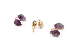 Amethyst Spitzen Ring goldfarben