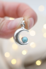 Mond Anh�nger silber mit T�rkis