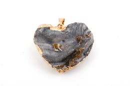 Chalcedon Herz Anh�nger galvanisiert goldfarben