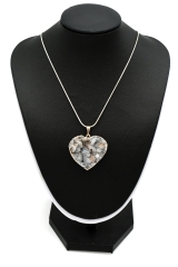 Chalcedon Herz Anh�nger galvanisiert goldfarben