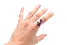Amethyst Spitzen Ring goldfarben