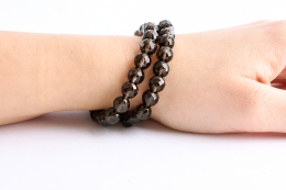 Rauchquarz Kugel Armb�nder 8mm facettiert