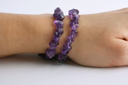 Amethyst Splitterarmband 3-er Set