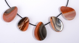 Polychrom Jaspis Emu Eggs gebohrt (klein)