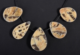 Zebra Feldspat Emu Eggs�gebohrt (klein)