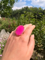 Achat Scheibe Pink Ring