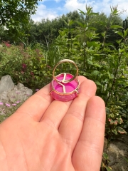Achat Scheibe Pink Ring