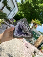 Amethyst Druse in Basalt