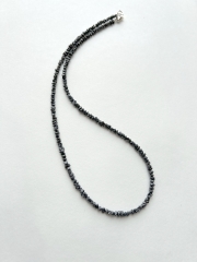Diamond raw-crystal necklace dark