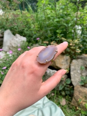 Achat Scheibe Natur Ring