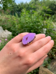 Achat Scheibe Violett Ring
