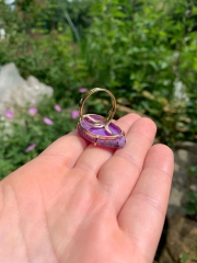 Achat Scheibe Violett Ring