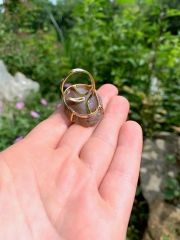 Achat Scheibe Natur Ring