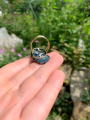 Achat Scheibe Blau Ring