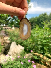 Achat Anh�nger Galvanisiert Natur gold- oder silberfarben