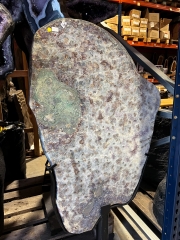 Chalcedon Quarz Scheibe auf Metallst�nder