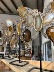Agate butterfly on metal stand size S - 5 pieces