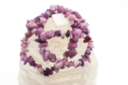 Lepidolith Splitterarmband 5-er Set