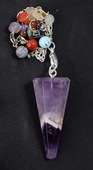 Pendel facettiert mit Chakra Kette verschiedene Sorten