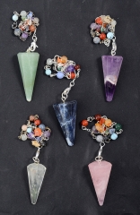 Pendel facettiert mit Chakra Kette verschiedene Sorten